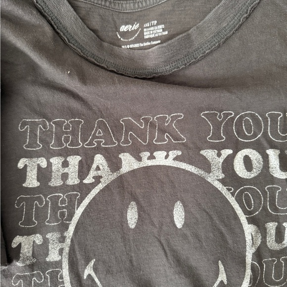 Aerie gray Thank You Graphic Tee - Picture 2 of 2